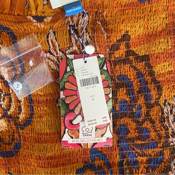 🌿|NWT| Farm x Anthropologie Smocked Wide Leg Jumpsuit - Picture 7 of 12